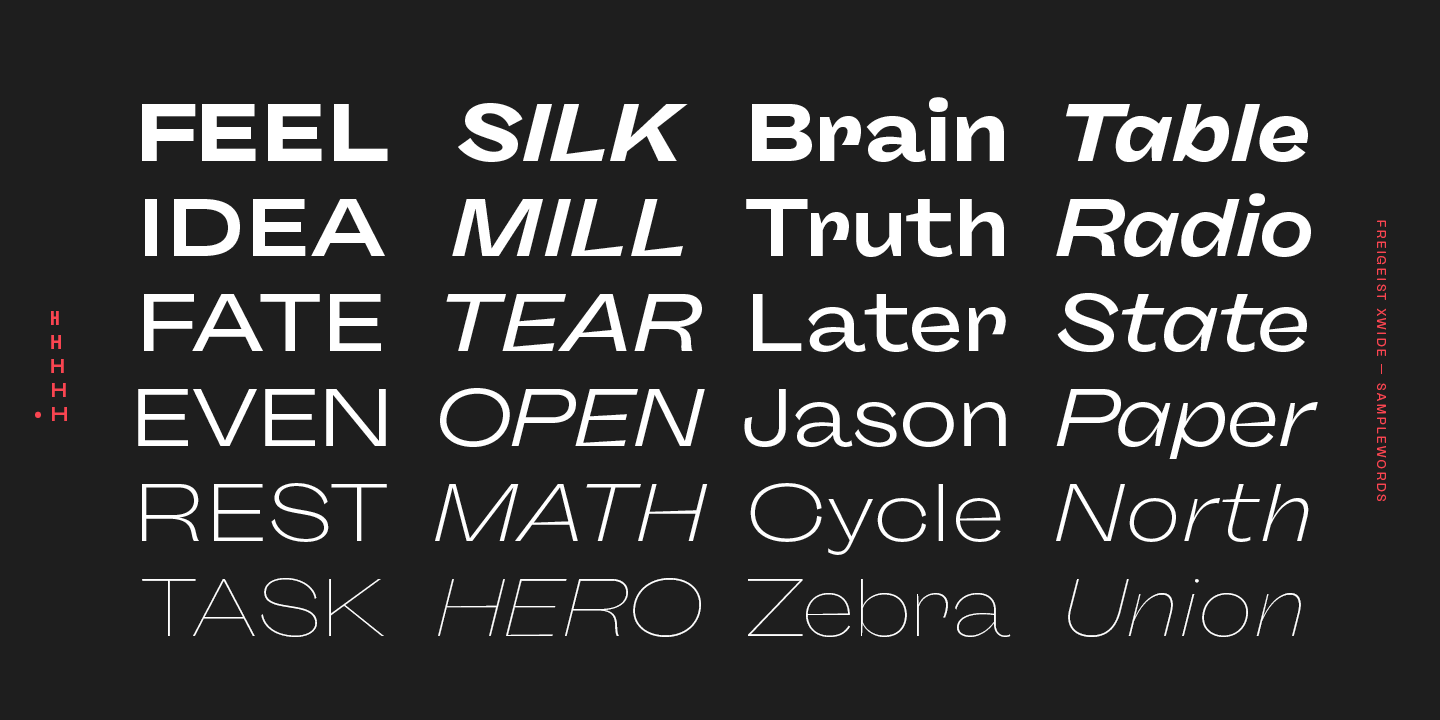 Пример шрифта Freigeist XCon Medium Italic